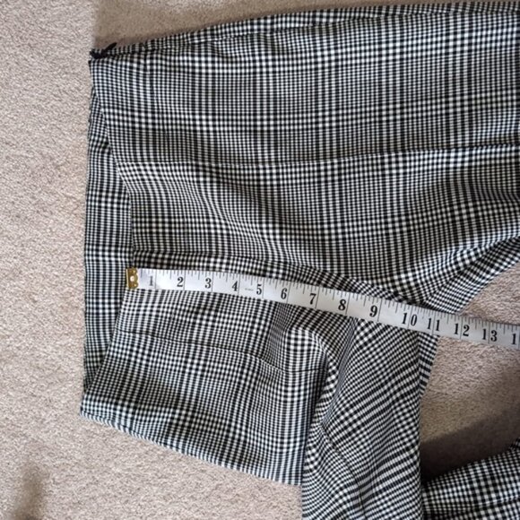 Sosken Studios Canada Plaid Academia Wide Leg Cropped Cuffed Stretch Pants 10 - Picture 7 of 9